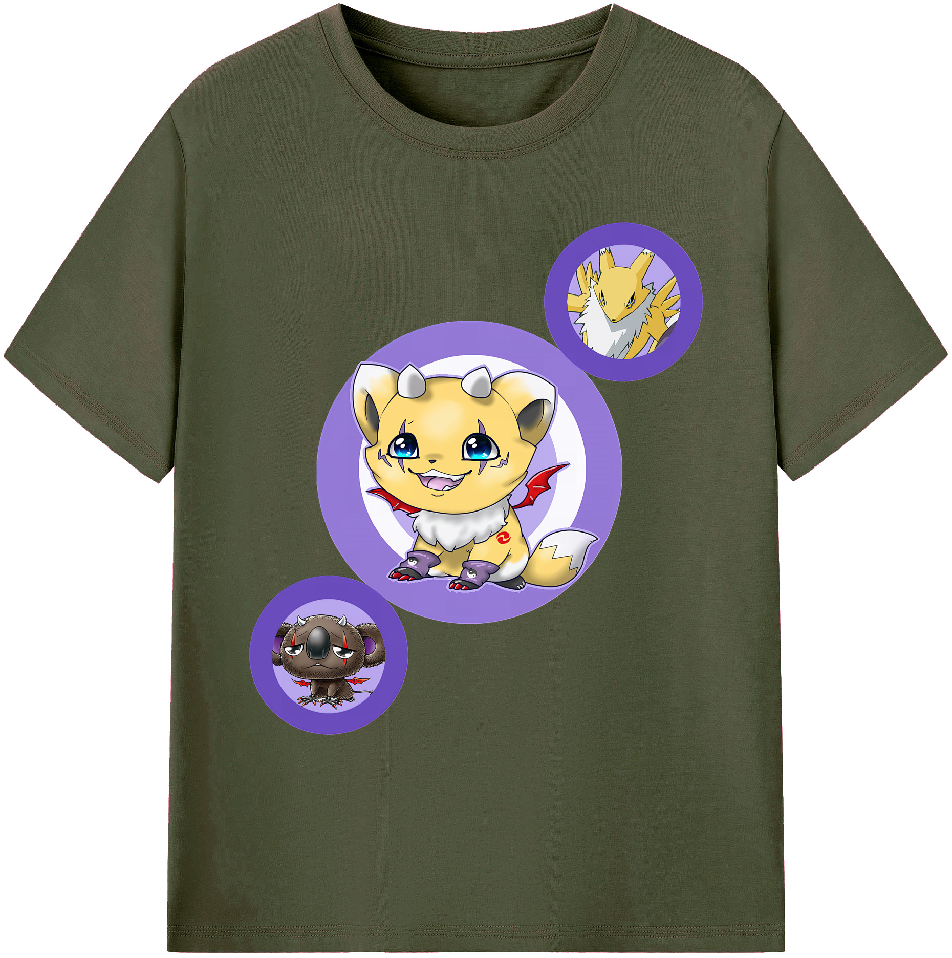 （画像用） Digimon デジタルモンスター/デジモン 綿100％ メンズ半袖Tシャツ｜肌触りやわらか＆通気性